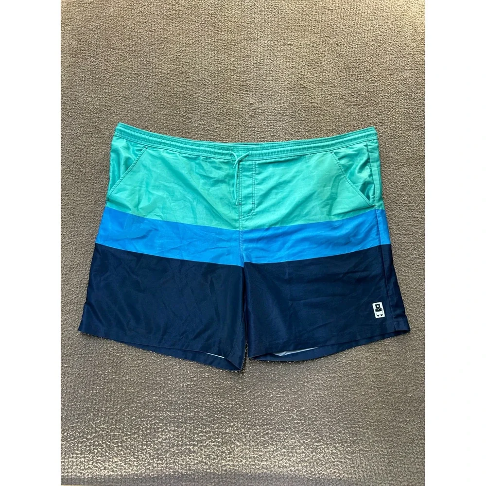 Meekos By KingSize Swim Trunks Mens 4XL Big Blue Colorblock Board Shorts